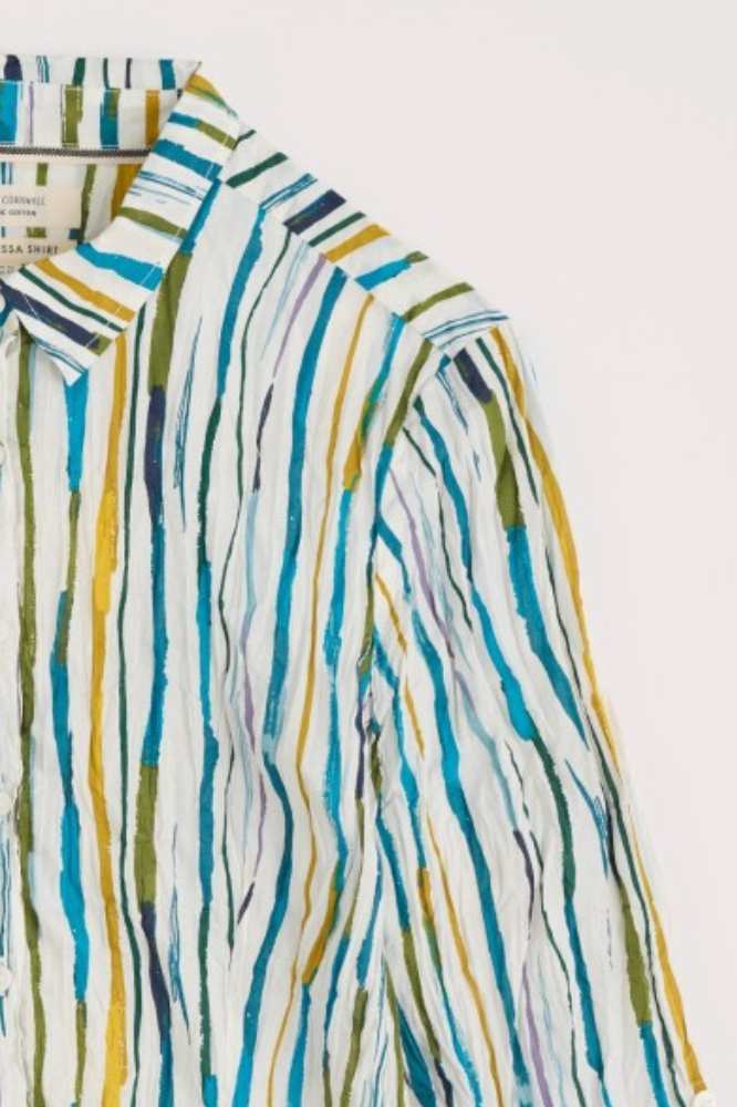 Seasalt Cornwall Larissa Shirt Painterly Stripe Chalk - La Vie en Rose Damesmode