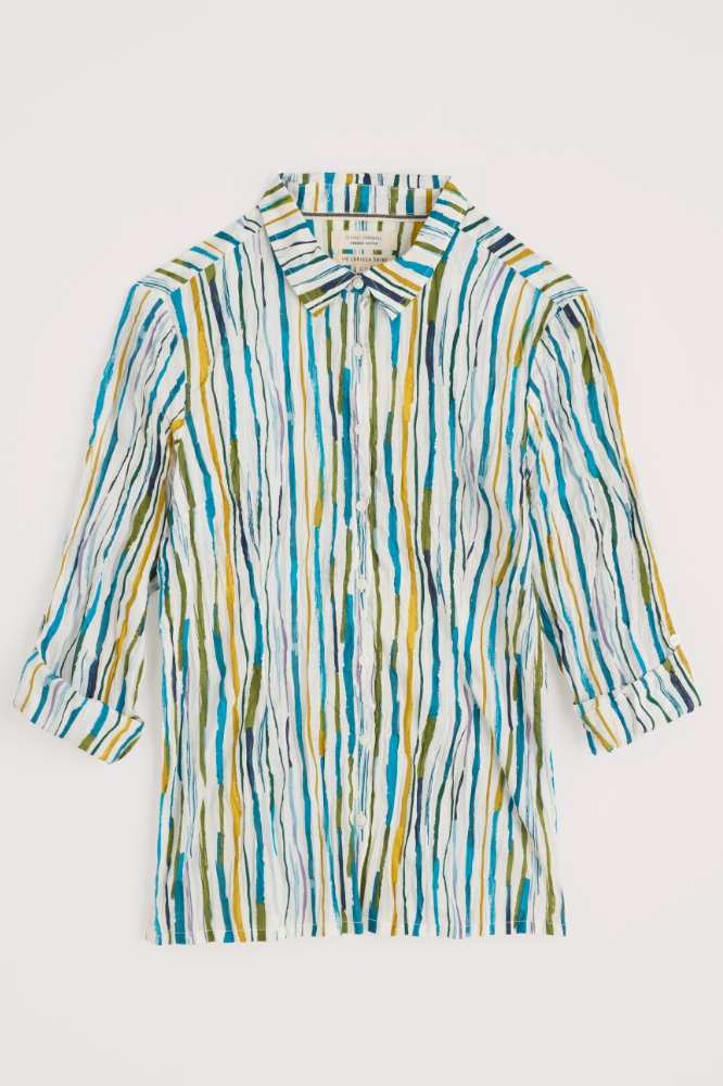 Seasalt Cornwall Larissa Shirt Painterly Stripe Chalk - La Vie en Rose Damesmode
