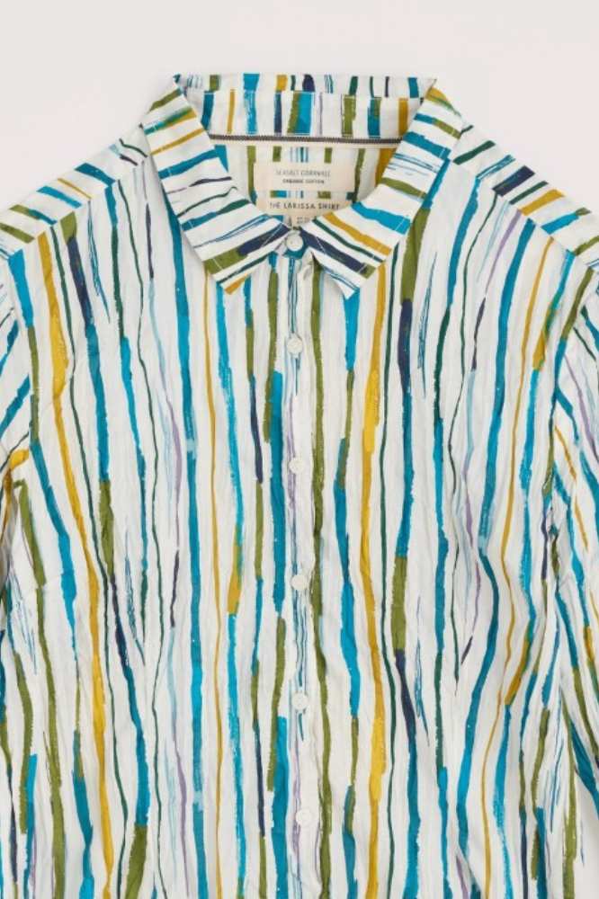 Seasalt Cornwall Larissa Shirt Painterly Stripe Chalk - La Vie en Rose Damesmode