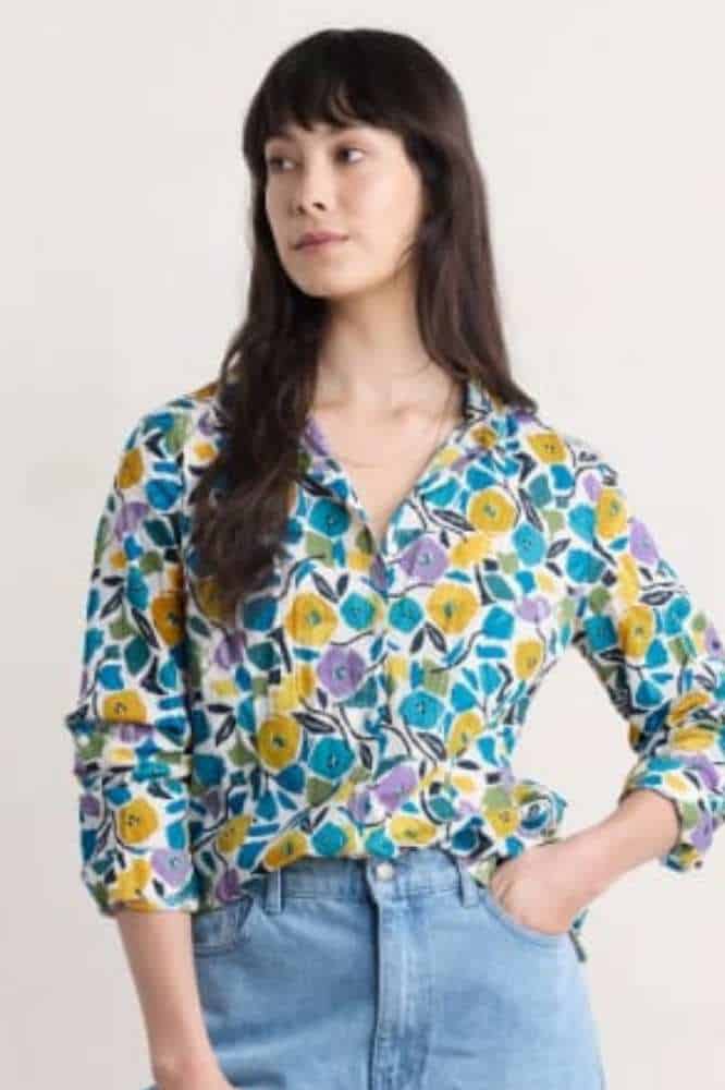 Seasalt Cornwall Larissa Shirt Zennor Blooms Chalk - La Vie en Rose Damesmode