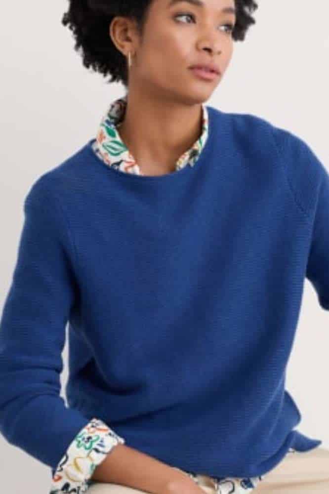 Seasalt Cornwall Makers Cotton Jumper Washed Marine - La Vie en Rose Damesmode