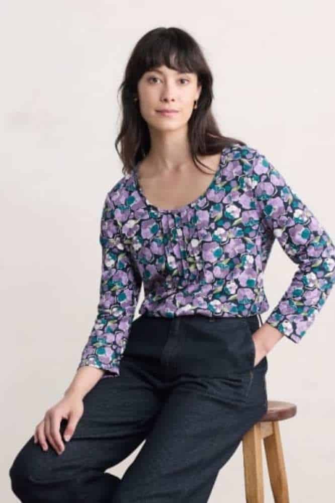 Seasalt Cornwall Penhollow Top Paper Helleborus Echium - La Vie en Rose Damesmode