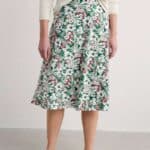 Seasalt Cornwall Rose Skirt Calf Garden Flowers Dark Forage - La Vie en Rose Damesmode