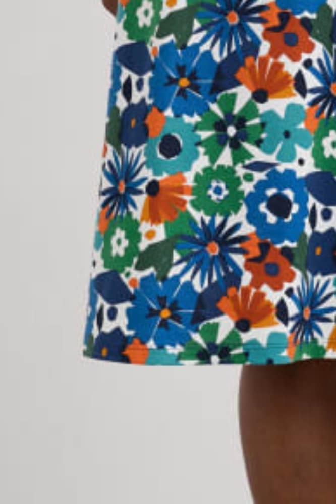 Seasalt Cornwall Rose Skirt Knee Screenprint Floral Chalk - La Vie en Rose Damesmode