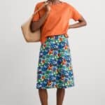 Seasalt Cornwall Rose Skirt Knee Screenprint Floral Chalk - La Vie en Rose Damesmode