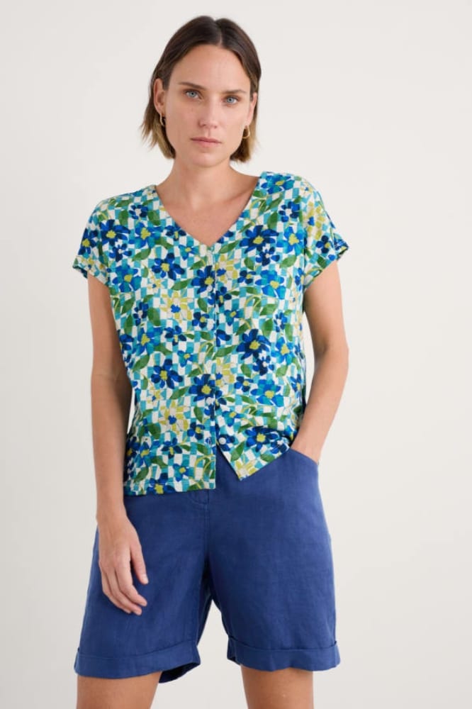 Seasalt Cornwall Studio Glass Top Picnic Floral Chalk - La Vie en Rose Damesmode