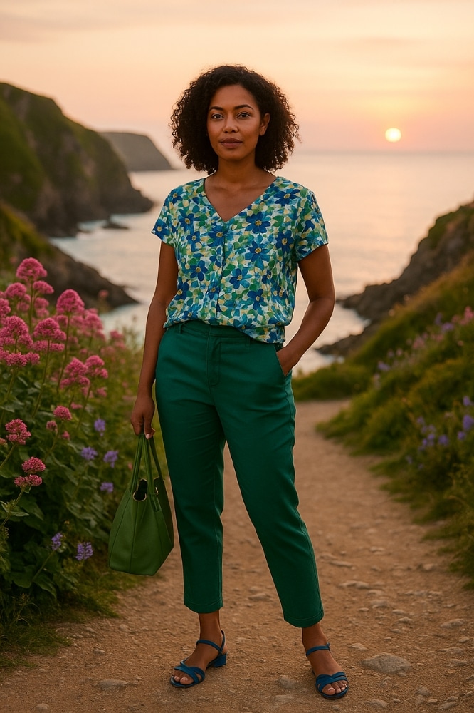 Seasalt Cornwall Studio Glass Top Picnic Floral Chalk - La Vie en Rose Damesmode