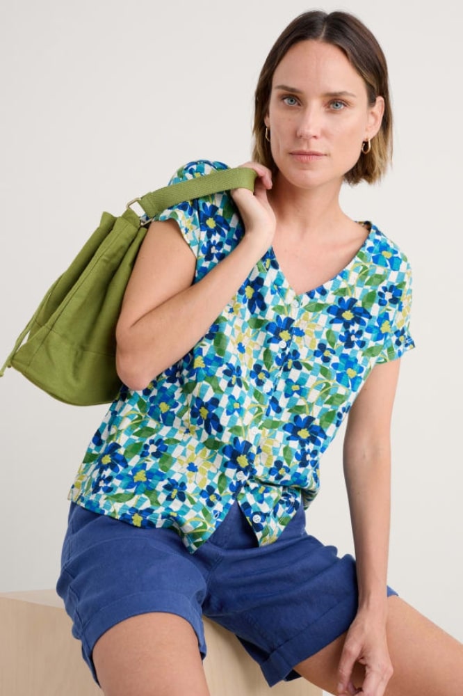 Seasalt Cornwall Studio Glass Top Picnic Floral Chalk - La Vie en Rose Damesmode