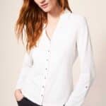 White Stuff Annie Jersey Shirt Brilliant White - La Vie en Rose Damesmode