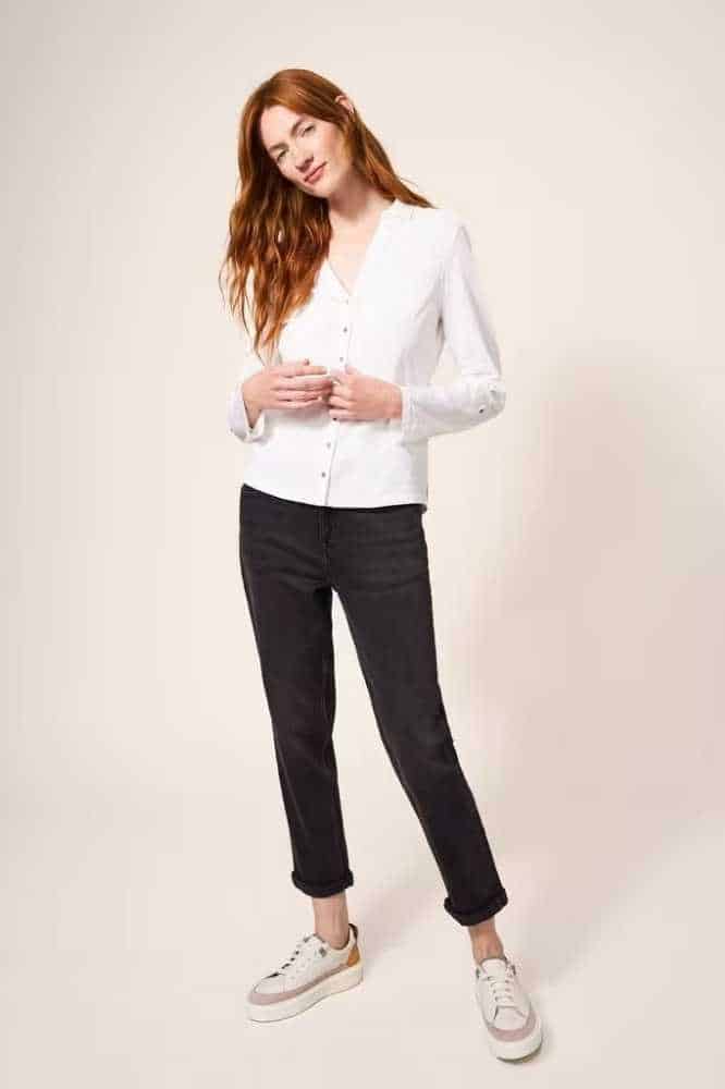 White Stuff Annie Jersey Shirt Brilliant White - La Vie en Rose Damesmode