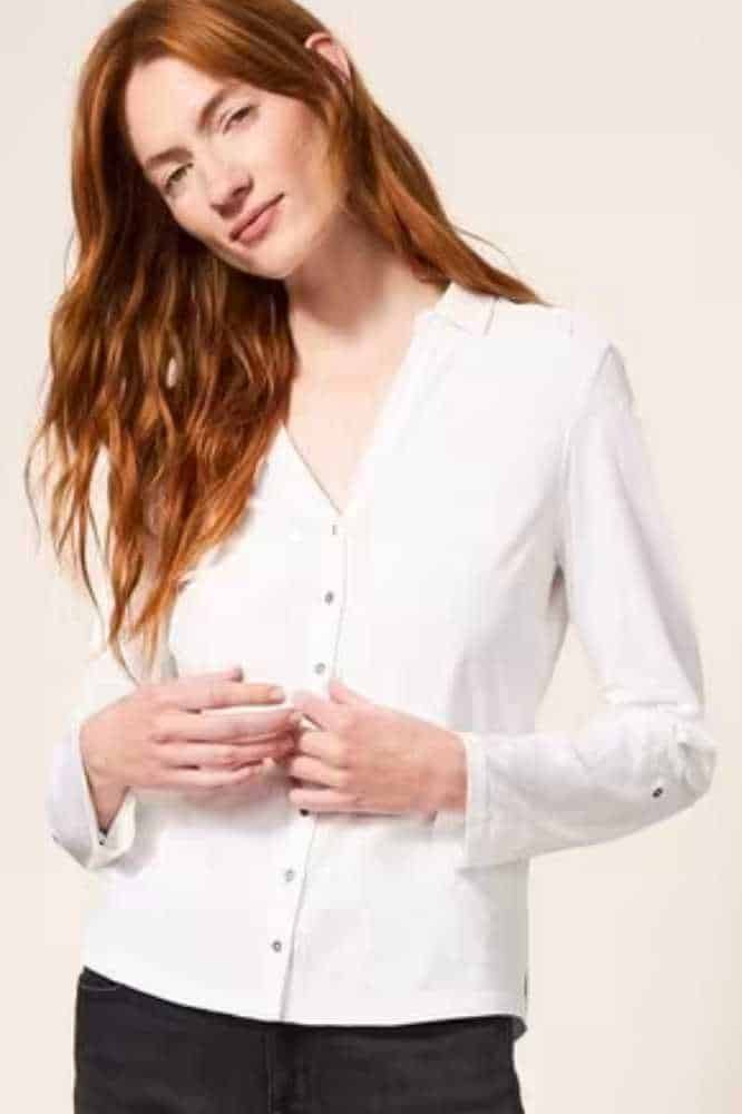 White Stuff Annie Jersey Shirt Brilliant White - La Vie en Rose Damesmode