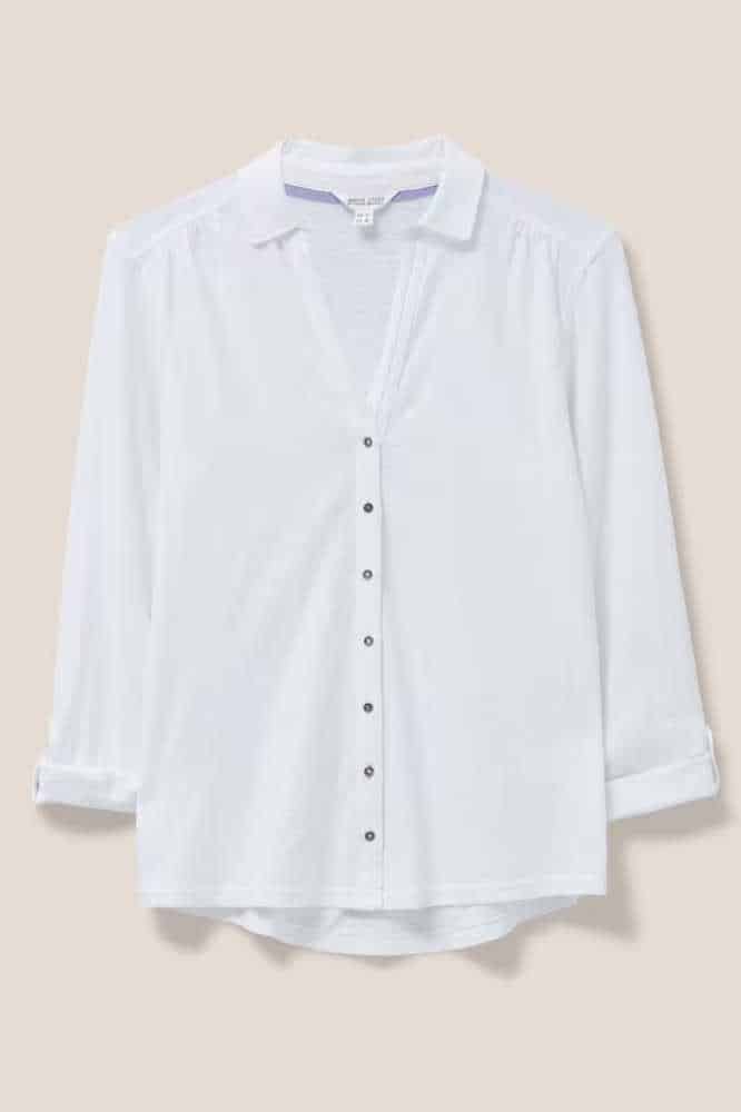 White Stuff Annie Jersey Shirt Brilliant White - La Vie en Rose Damesmode