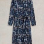 White Stuff Annie Jersey Shirt Dress Navy Print - La Vie en Rose Damesmode