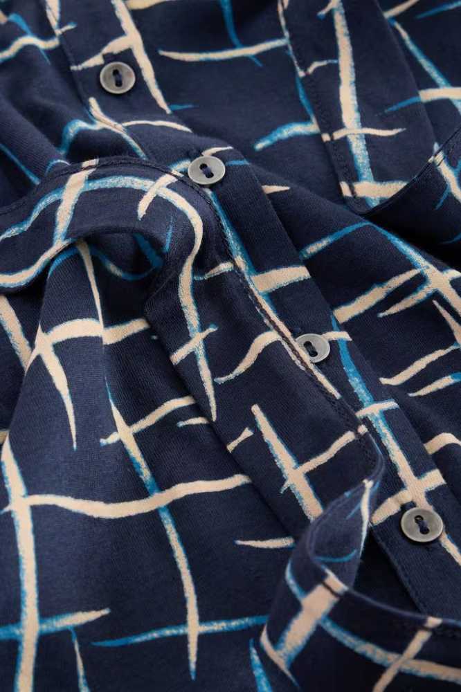 White Stuff Annie Jersey Shirt Dress Navy Print - La Vie en Rose Damesmode