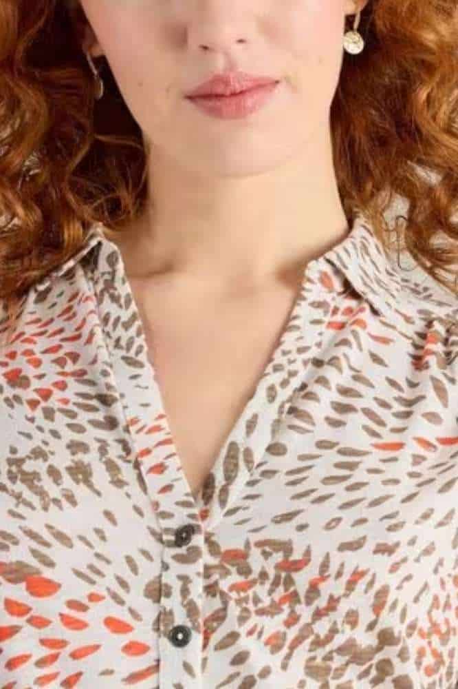 White Stuff Annie Jersey Shirt Grey Print - La Vie en Rose Damesmode