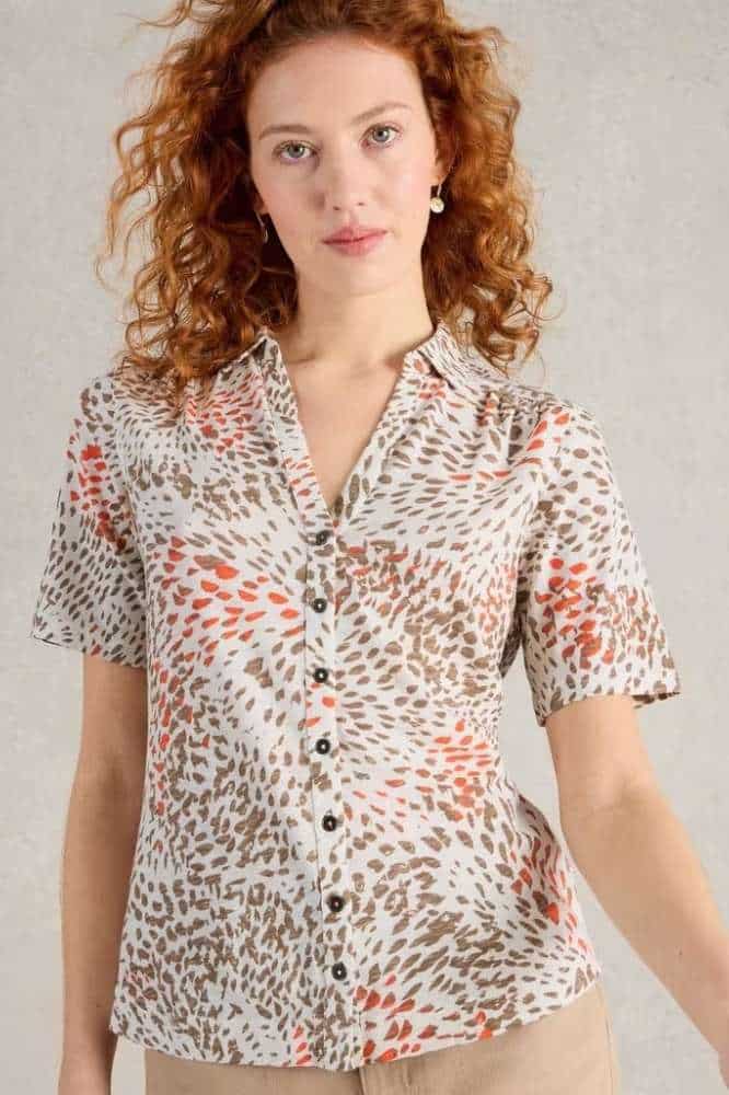 White Stuff Annie Jersey Shirt Grey Print - La Vie en Rose Damesmode