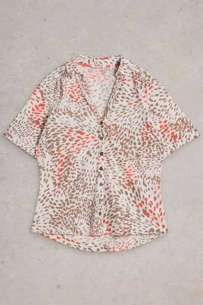 White Stuff Annie Jersey Shirt Grey Print - La Vie en Rose Damesmode