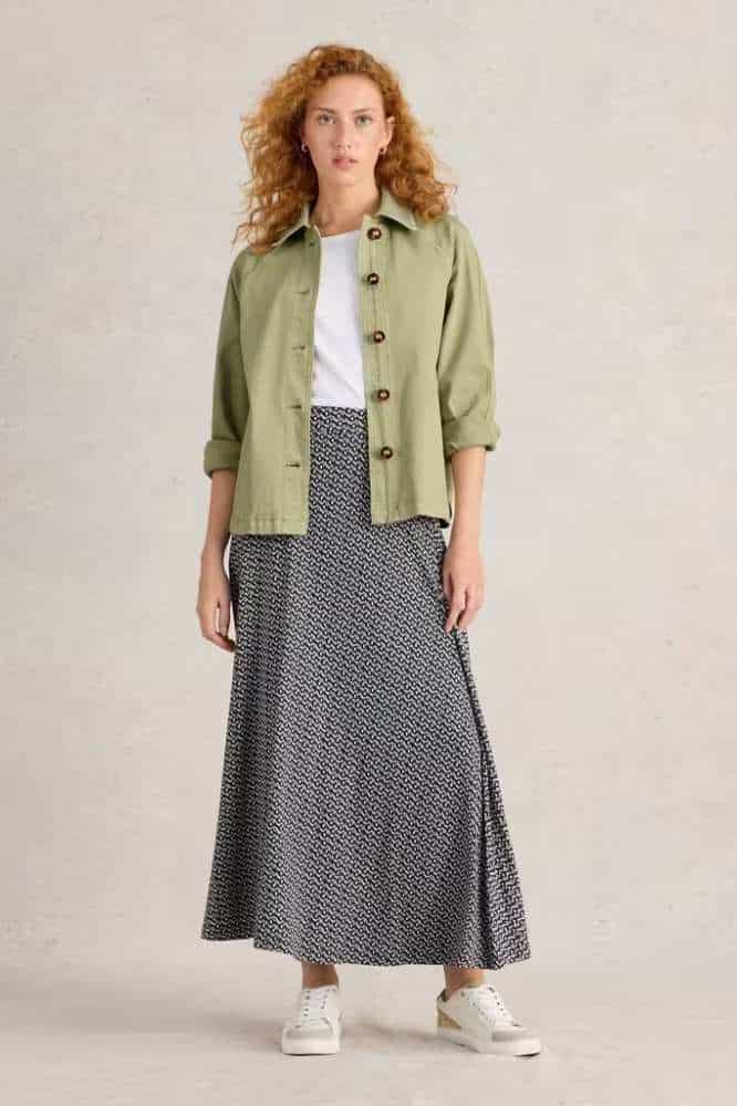 White Stuff Eden Denim Jacket Light Green - La Vie en Rose Damesmode