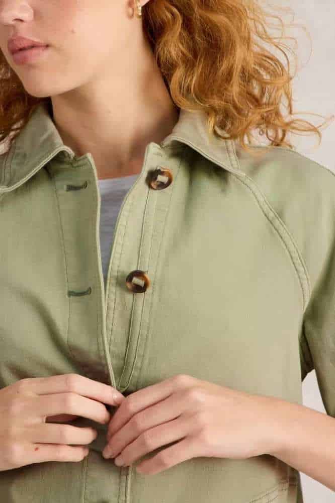 White Stuff Eden Denim Jacket Light Green - La Vie en Rose Damesmode