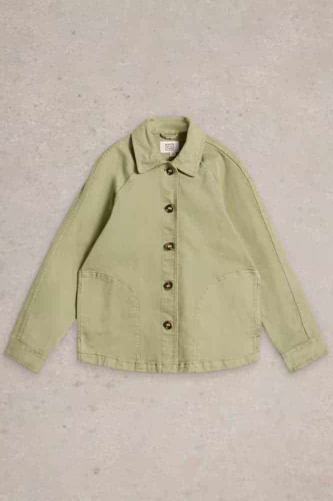 White Stuff Eden Denim Jacket Light Green - La Vie en Rose Damesmode
