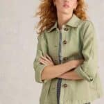 White Stuff Eden Denim Jacket Light Green - La Vie en Rose Damesmode