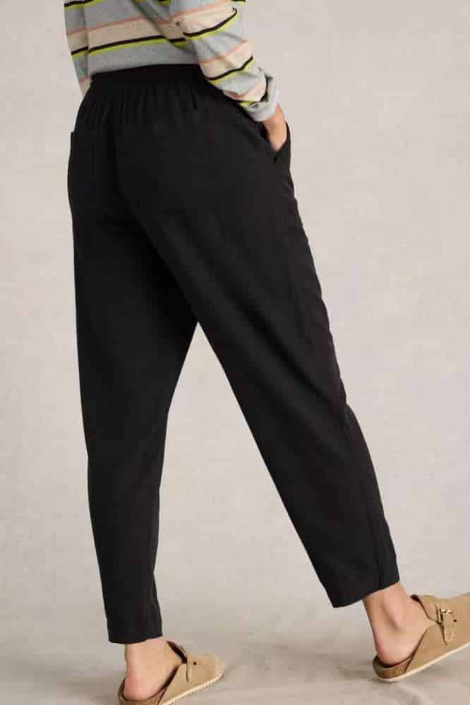 White Stuff Elle Linen Blend Trouser Black - La Vie en Rose Damesmode