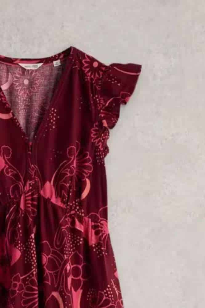 White Stuff Lorna Linen Blend Maxi Dress Red Multi - La Vie en Rose Damesmode