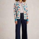 White Stuff Lulu Printed Cardi Natural Print - La Vie en Rose Damesmode