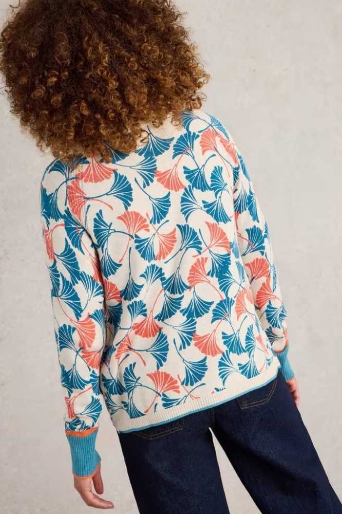 White Stuff Lulu Printed Cardi Natural Print - La Vie en Rose Damesmode