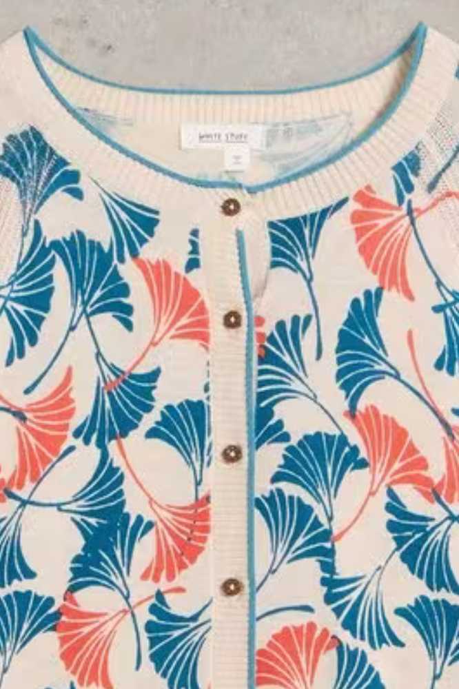 White Stuff Lulu Printed Cardi Natural Print - La Vie en Rose Damesmode