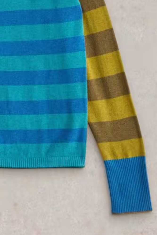 White Stuff Lulu Stripe Cardi Blue Multi - La Vie en Rose Damesmode