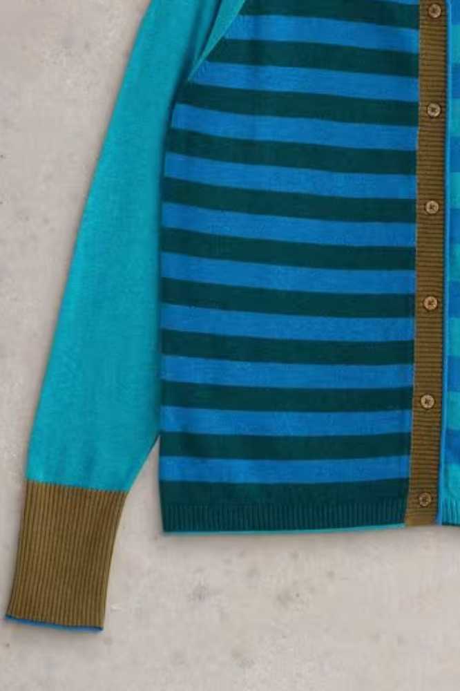 White Stuff Lulu Stripe Cardi Blue Multi - La Vie en Rose Damesmode