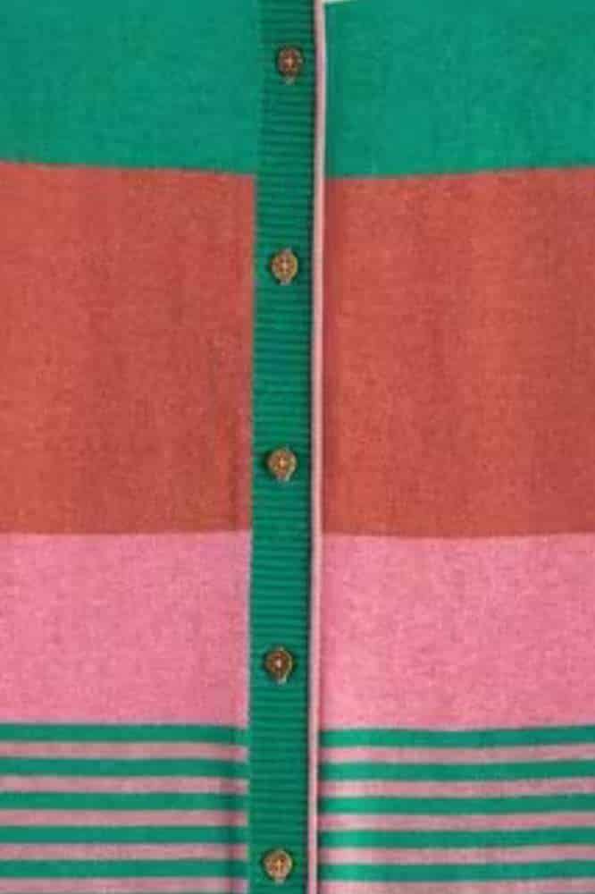 White Stuff Lulu Stripe Cardi Pink Multi - La Vie en Rose Damesmode