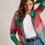 White Stuff Lulu Stripe Cardi Pink Multi - La Vie en Rose Damesmode