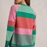 White Stuff Lulu Stripe Cardi Pink Multi - La Vie en Rose Damesmode