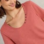 White Stuff Nadia Short Sleeve Tee Mid Coral - La Vie en Rose Damesmode