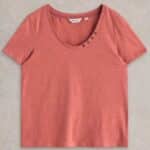 White Stuff Nadia Short Sleeve Tee Mid Coral - La Vie en Rose Damesmode