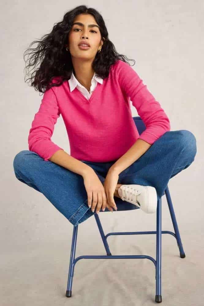 White Stuff Naria Jumper Bright Pink - La Vie en Rose Damesmode