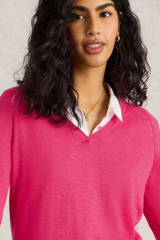 White Stuff Naria Jumper Bright Pink - La Vie en Rose Damesmode