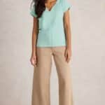 White Stuff Nelly Nep Notch Tee Bright Blue - La Vie en Rose Damesmode