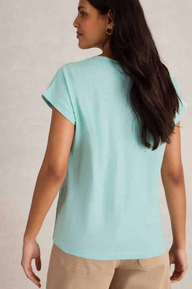 White Stuff Nelly Nep Notch Tee Bright Blue - La Vie en Rose Damesmode