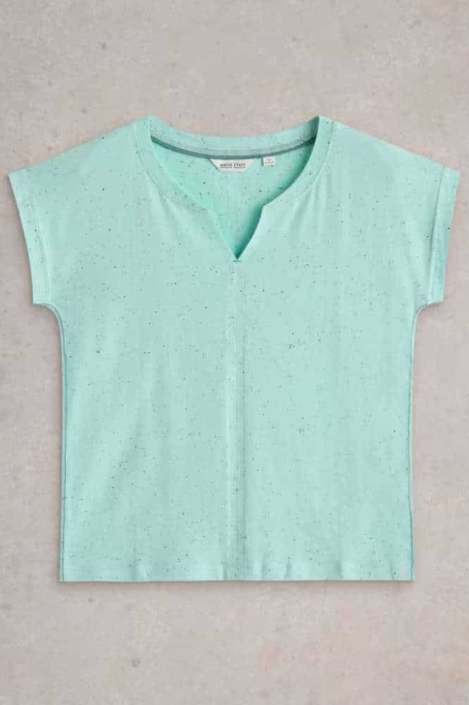 White Stuff Nelly Nep Notch Tee Bright Blue - La Vie en Rose Damesmode