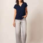White Stuff Nelly Notch Tee Dark Navy - La Vie en Rose Damesmode