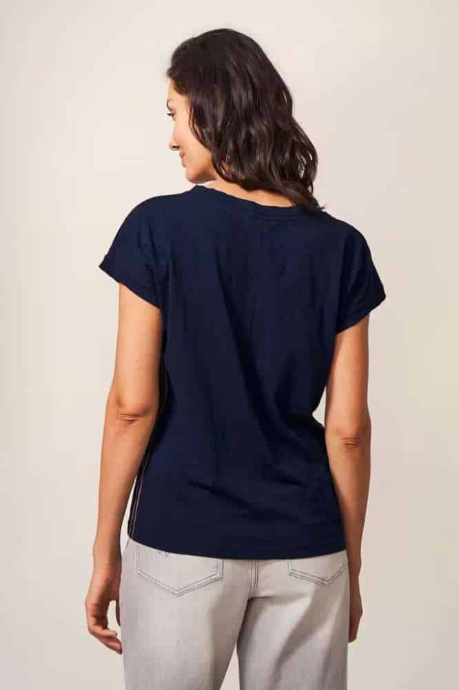 White Stuff Nelly Notch Tee Dark Navy - La Vie en Rose Damesmode