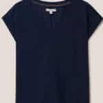 White Stuff Nelly Notch Tee Dark Navy - La Vie en Rose Damesmode