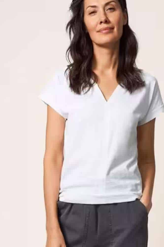 White Stuff Nelly Notch Tee Natural White- La Vie en Rose Damesmode