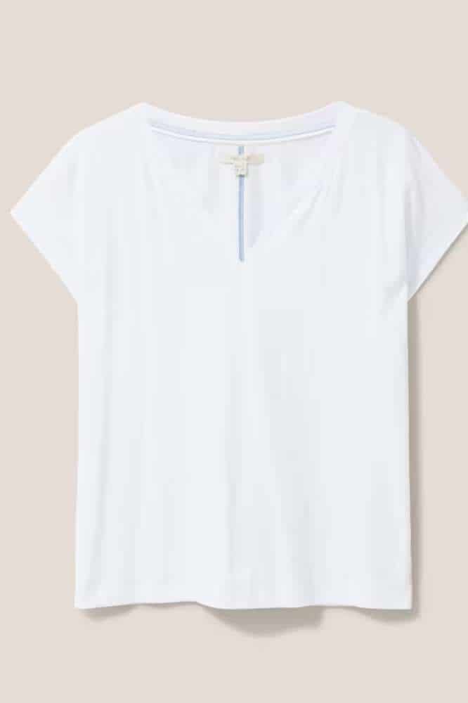White Stuff Nelly Notch Tee Natural White- La Vie en Rose Damesmode