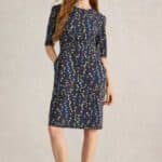 White Stuff Olivia Jersey Dress Navy Print - La Vie en Rose Damesmode (1)