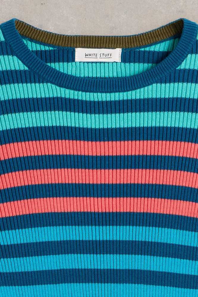White Stuff Rib Stripe Jumper Blue Multi - La Vie en Rose Damesmode