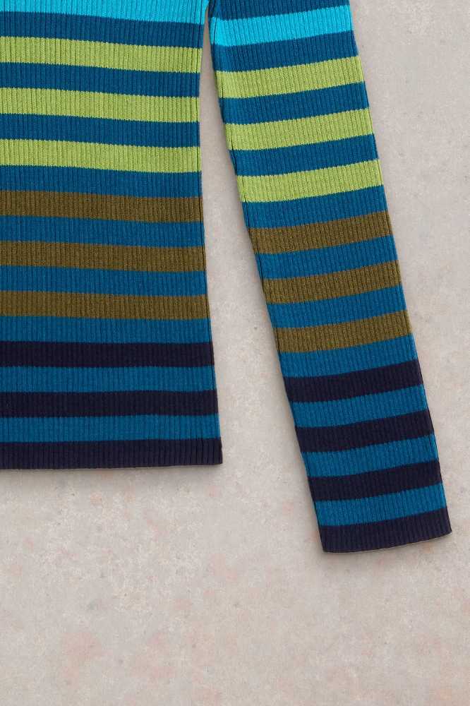 White Stuff Rib Stripe Jumper Blue Multi - La Vie en Rose Damesmode